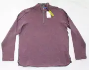 New $198 Robert Graham Greensboro Quarter Zip Pullover Men 2XL Classic Fit BERRY