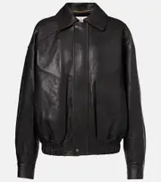 [Saint Laurent] Saint Laurent Leather bomber jacket UK 10 brown