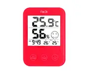 Multifunctional Alarm Clock Temperature And Humidity Meter Wall Clock - Red