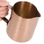Frothing Cup, Coffee Milk Pitcher 550ML With Scale Rose Gold Stainless Steel ...