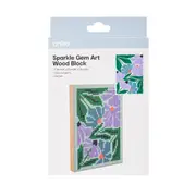 Sparkle Gem Art Wood Block - Floral