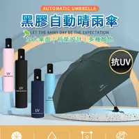 在飛比找樂天市場購物網優惠-黑膠自動晴雨傘 黑科技遮陽自動傘 遮陽傘UV 自動雨傘 摺疊