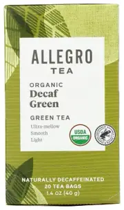 Allegro Tea, Organic Decaf Green Tea Bags, 20 Ct