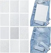 FREEBLOSS 12Pcs A4 Size Sashiko Water Soluble Embroidery Stabilizers 8.3x11.8'' Embroidery Stabilizer Embroidery Transfer Patterns Sashiko Template Adhesive Stick and Wash Away Embroidery Stabilizer
