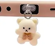 Cute USB C Dust Plug - Cartoon Bear Type-C Port Protector | Mobile Phone Plug Charm, Decorative Dustproof Pendant for Type-C Devices, Fun Gadget Accessories for Adults and Teens