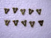 MILITARY MEDAL RIBBON ATTACHMENT LETTER "V" FOR VALOUR PACK OF 10 DEVICES BRONZE