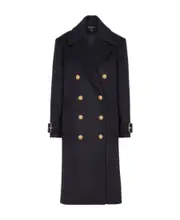Balmain Oversized Double-Breasted Coat FR34,FR36,FR38 Black