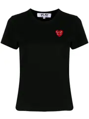 [COMME des GARCONS PLAY] Stacked Red Emblem Tee Women