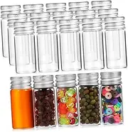 Ipetboom Mini Glass Storage Bottles 20 Pack 10ml Empty Bottles Screw Caps for Travel Refill