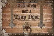 20x31.5 Funny Welcome Mat, Definitely Not A Trap Door Non-Slip Polyester Doormat for Indoor Outdoor Porch Decor