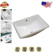 Modern White Undermount Sink: 21x14 Rectangular Vessel with Integrated Overflow