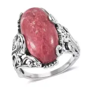 Artisan Crafted Norwegian Thulite Ring in Sterling Silver (Size 7.0) 11.25 ctw