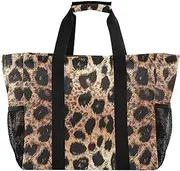 [sanluoli] Totes Foldable Beach Bag Waterproof Canvas Canvas Laundry Bag, Rose Gold Leopard Print, 1 size