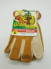 10 x Pairs Natural Leather Garden Gardening Gloves Work Hand Glove Labour Bulk