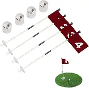 Golf Flag - Practice Putting Green Flags for Yard | Flags Cup Set, Golf Pin Flagpole, Portable 2-Section Design, Idea