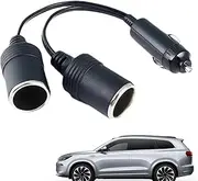 Car Socket Adapter | 2-Way Socket Outlet Splitter | 12/24V Heavy Duty Plug, Replacement Cord Gadgets, Charging Supplies, Plug and Use for Sedans