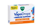 Vicks VapoDrops + Immune Support Orange Menthol, Nose, Throat & Cough Relief, Support Immune Health, 16 Lozenges