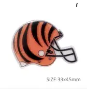 5 pc. GLITTER Planar Resin Hair Bow Center Flatback Cincinnati Bengals Helmet