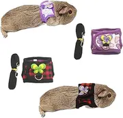 Pack of 2 Guinea Pig Harness and Leash, Adjustable Anti-Escape Vest for Guinea Pigs, Rats, Ferrets, Chinchillas, Lizards, Squirrels, Comfortable Harnesses for Outdoor Walking (Purple & Red, S)