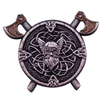在飛比找蝦皮購物優惠-維京北歐神話奧丁符文琺瑯別針戰士戰術士氣胸針徽章