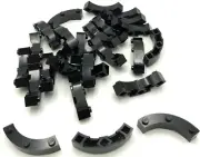 Lego 25 New Black Bricks Round Corner 4 x 4 Macaroni with 3 Studs Parts