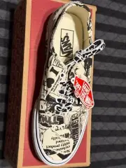 VANS Authentic Collage Black and White Men's 7.5 Women's 9 UK 6.5 BRAND NEW