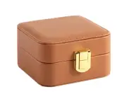 Small Travel Jewelry Case, Mini Jewelry Organizer Portable Display Storage Jewelry Box for Earrings, Rings, Necklaces, Bracelet(brown)