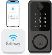 Smart Door Lock TTLOCK APP/Card Keyless Entry + WIFI G2 Gateway (Deadbolt) BLACK