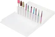 Gogogmee 10Pcs Nail Gel Drill Bit Professional Manicure and Pedicure File Bits with Transparent Storage Box Durable Grinding Tools for Nail Art Beginners and Professionals