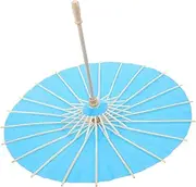 [Minkissy] DIY Decorative Blue Oiled Paper Umbrella for Blank Canvas for Hand Painting for Weddings Parties Photography and Cosplay Events Asian Parasol