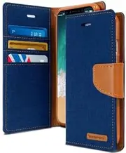 TAVICE Wallet Flip Denim Case Cover for iPhone X/Xs (Blue)