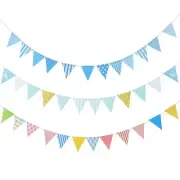 3 Sets Triangle Flags Banner Pennant Bunting Garland Birthday Flag Banner