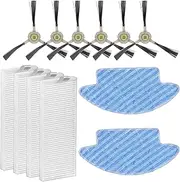 (12 Pieces) Replacement Parts Compatible With Lefant M210 Pro M210P M210B M213S M210S M210 M213, OKP Life K2 K3 K3A K4 K5, Robot Vacuum Cleaner Accessories, 2 Mop Pads, 4 HEPA Filters, 6 Side Brushes