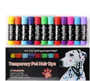 Temporary Dog Hair Dye, 12X Washable Pet Grooming Dog Hair Dye Temporary, Small To Large Dog Hair Color Chalk Painting Pens, Lasts For Days For Cats, Horses Hair Dye, Temporary Pet Hair Color, N