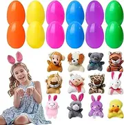 Prefilled Easter Eggs - 12X Holiday Stuffed Basket Plushies Stuffer | Easter Egg Surprise Toys, Plush-filled Easter Eggs, Stuffed Animal Plush Toys Basket Stuffer For Kids, Toddler, Boys, Girls