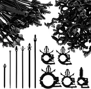 Abizarch 290Pcs Car Wire Harness Routing Clip Assortment Kit 5 Different Sizes Wire Routing Clips Enduring Nylon Retainer Car Clips Replacement Parts for Most Cars Auto ZHAZHAMO(Black)