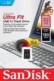 SanDisk 32GB 32G CZ430 Ultra Fit USB 3.1 Nano Flash Pen Drive SDCZ430-032G