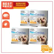 NexGard for 2 to 4 Kg Dogs ORANGE 3, 6, 12 Chews Monthly Flea and Tick Treatment