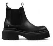 Windsor Smith Womens Black Chunky Chelsea Boots Leather Platform - Dopamine