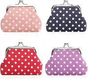 [Oyachic] 4 pcs Coin Purse Change Purse Coin Pouch Kisslock Coin Bag Girl Wallet