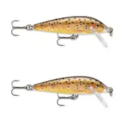2x Rapala 3cm Countdown Sinking Hardbody Balsa Fishing Lures - Brown Trout
