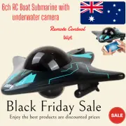 RC Submarine with Camera, WiFi FPV, 6CH Remote Control Boat, Underwater Drone