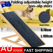 Foldable Dog Pet Ramp Adjustable Height Dogs Stairs for Bed Sofa Car 70cm /100cm