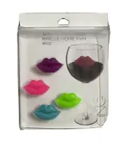 Wine Glass Cup Silicone Label Marker Party Suction Recognizer Colored Lips