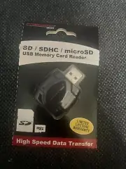 Precision Design SD/SDHC & MicroSD HC Card Reader with USB Adapter. High Speed