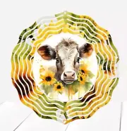Cow and Sunflowers 10" Wind Spinner