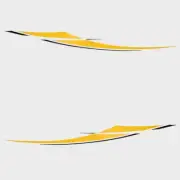 Tahoe Boat Graphic Decal 157861 | 104 x 10 1/2 Inch Black Yellow (Set)
