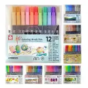 Sakura Koi Colouring Brush Pen | 12 Colour Set | Arts Craft Colour Pens