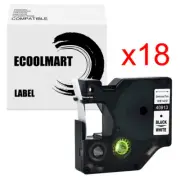 18PK 40913 Black on White Compatible D1 Tape for Dymo 9mm x 7m 260P 420P 360D
