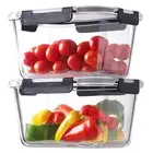 4 Pieces 63oz/8cup Large Glass Food Storage Containers with Lids, Meal Prep C...